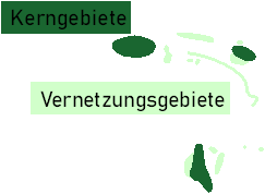 Wesentliche Elemente der ÖI sind Kerngebiete und Vernetzungsgebiete